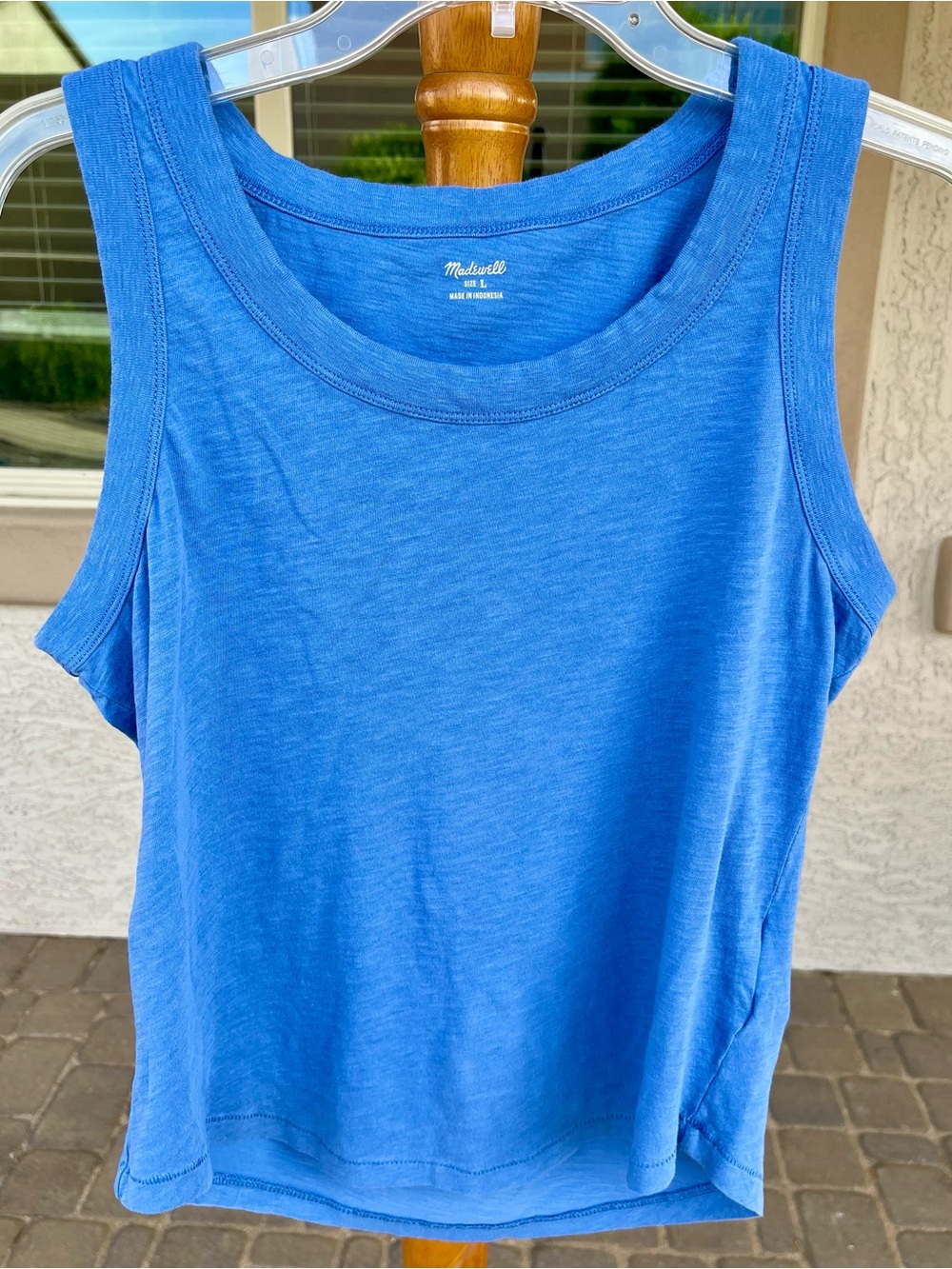 Madewell Blue Scoop Neck Tank 100% cotton